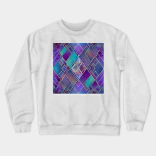 Purple Futuristic Diamond Pattern Crewneck Sweatshirt